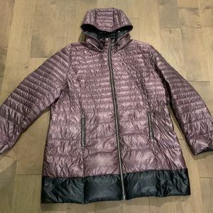 Nuage Sport, purple puffer jacket with down and feathers, size: 2X NWOT